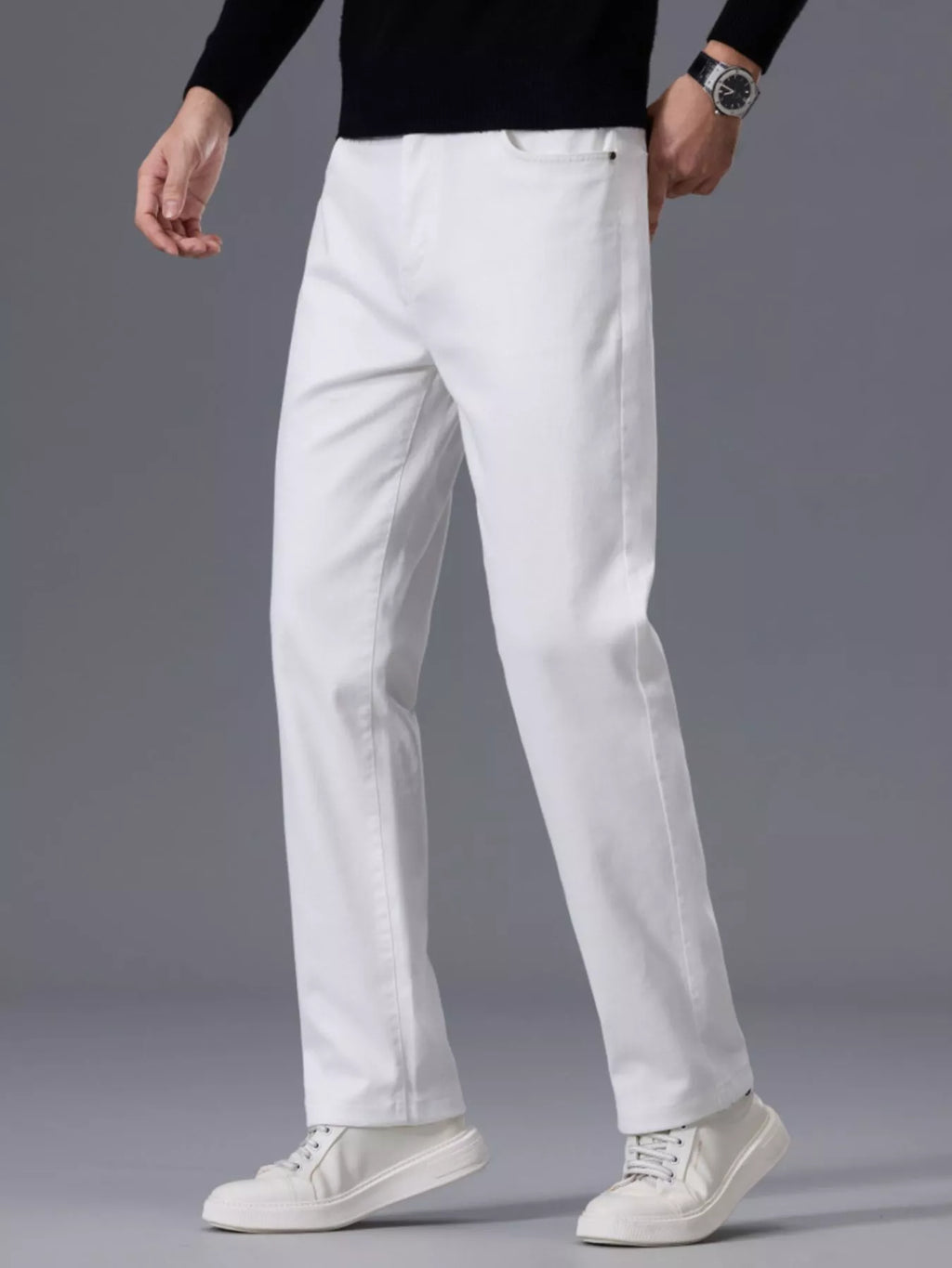 Il Trastevere Pleated Wool Trouser in Charcoal