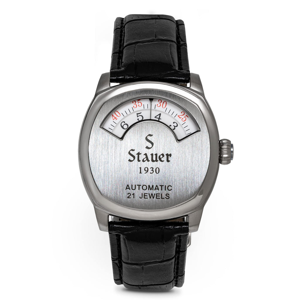 Stauer 1930 Dashtronic Watch – Cotswold Genuine Mens Watches Leather Band w/ 39MM Stainless Steel Case – Automated Movement & 3-ATM Water Resistant Watch