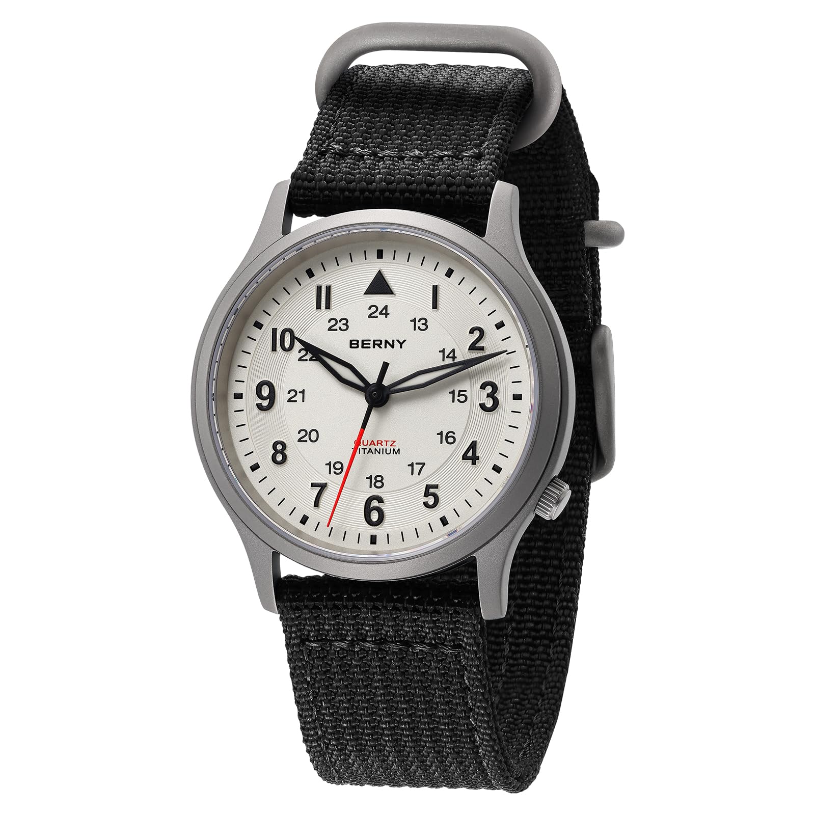 BERNY Titanium Watches for Men Japanese Sweep Second Quartz Movement Mens Field Wrist Watch 5ATM Waterproof Military Wristwatch for Men and Women Luminous Unisex Analog Sport Watches